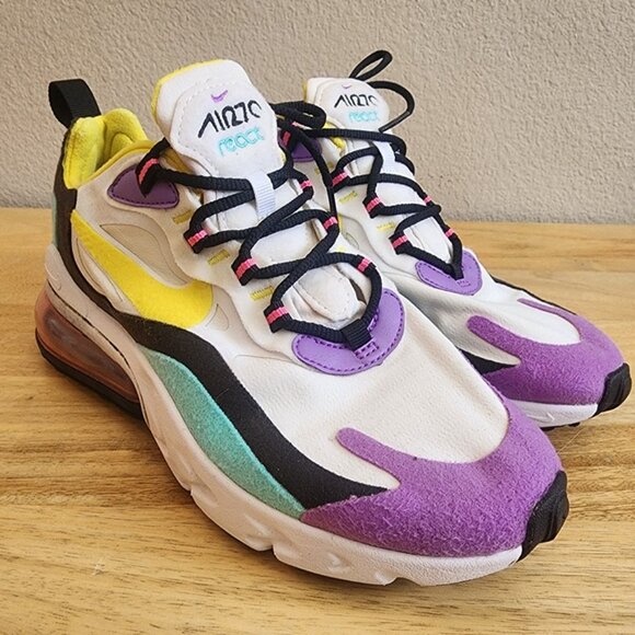 Nike Air Max 270 React Shoes Womens Size 6.5 Running AT6174-101 Sneakers - Picture 8 of 12